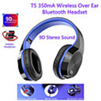 LITBest 5 Wireless Bluetooth Headset 350mA Over Ear 9D Stereo Sound Foldable Headphone Support Card/Bluetooth/Wired Connection Earphone