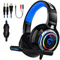 LITBest A66 Gaming Headset USB 3.5mm Headphone 3.5mm Microphone with Microphone with Volume Control Sweatproof InLine Control for Gaming
