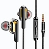 LITBest CK3 Wired In-ear Earphone 3.5mm Audio Jack Dual Drivers with Microphone with Volume Control Sweatproof InLine Control for Travel Entertainment