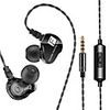 LITBest CK9 Wired In-ear Earphone 3.5mm Audio Jack Dual Drivers with Microphone with Volume Control Sweatproof InLine Control for Travel Entertainment