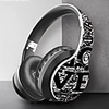 LITBest Hand drawn style Comfortable Wireless Headset Bluetooth Earphone Power Bass Headphone For Mobile Phone Music Calls Over-ear Headphone Bluetooth5.0 Stereo with Microphone with Volume Control
