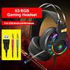 LITBest K3 Gaming Headset USB 3.5mm Headphone 3.5mm Microphone with Microphone with Volume Control Sweatproof InLine Control for Gaming