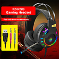 LITBest K3 Gaming Headset USB 3.5mm Headphone 3.5mm Microphone with Microphone with Volume Control Sweatproof InLine Control for Gaming