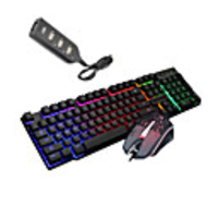 LITBest K6 USB Wired Mouse Keyboard Combo Portable Gaming Keyboard Luminous Gaming Mouse / Office Mouse / Ergonomic Mouse 1600 dpi