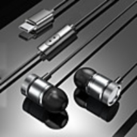 LITBest T010 Wired In-ear Earphone USB Type C with Microphone with Volume Control Sweatproof InLine Control for Gaming