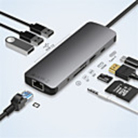 LITBest USB 3.1 Type C Hub 65w PD 4K HDMI 2.0 / USB 3.0 / RJ45 / 3.5mm Audio / SD TF Card USB Hub 9 Ports High Speed / with Card Reader(s) / Support Power Delivery Function