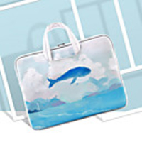 LITBest Whale 14 Inch Laptop / 15.6 Inch Laptop Sleeve / Briefcase Handbags Polyester / Cotton Blend / Nylon Fiber Leaf / Animal Unisex Water Proof Shock Proof