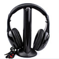 LITBest Wireless Headphones RF High-Fidelity with MonitoringFM Radio for PC TV Net Chat MH2001 5-in-1 Hi-Fi S-XBS Wireless Headphone