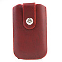 Litchi Grain Pouch Bag for HTD Desire HD - Red