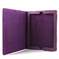 Litchi Grain Slim Leather Case and Stand for Apple iPad 2 - Purple