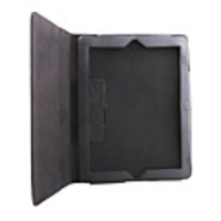 Litchi Grain Slim PU Leather Case and Stand for Apple iPad 2 - Black