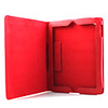 Litchi Grain Slim PU Leather Case and Stand for Apple iPad 2 - Red