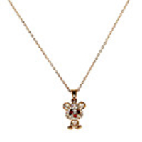 Little Bear Crystal Paved Alloy Necklace(Gold)