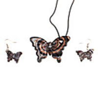 Little Black Butterfly Shaped Glaze Jewelry Set