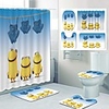 Little Yellow People Family Of Three Pattern PrintingBathroom Shower Curtain Leisure Toilet Four-Piece Design