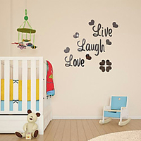 Live Every Moment, Laugh Every Day, Love Beyond Words, Wall Sticker Motivational Acrylic Mirror Wall Decals, Family Inspirational Wall Stickers"es 5656cm miniinthebox