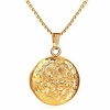 locket necklace that holds pictures flower lockets necklaces pendant 18k gold plated gifts for women girl (round gold locket)