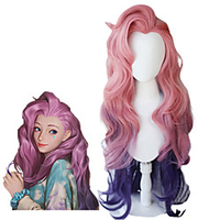 LoL Seraphine Cosplay Wig KDA Cosplay Loose Wave Straight Pink Mixed Purple Wigs Heat Resistant Synthetic Hair Game miniinthebox