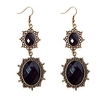 lolita black rhinestone teardrop chandelier dangle earrings (black drop)