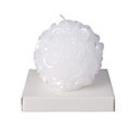 Long Burning Ball Shaped Candles -White (2-Piece Set)