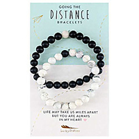 long distance relationships couples bracelets - a reminder of love and strength during time and distance apart (2 piece set) couples gifts