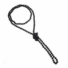 long layered pearl y necklace - boho 6mm fake pearls beaded choker layering statement necklaces (black)