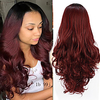 Long Nature Wave Root Black Ombre Wine Synthetic Wigs with Middle Part for Woman Party Heat Resistant Wigs Free Cap miniinthebox