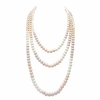 long pearl necklace for women 69 white faux pearl beads strand layered necklace