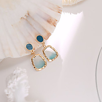 long rui blue transparent earrings geometric simple temperament super fairy small fresh girl earrings without pierced ear clips personality miniinthebox