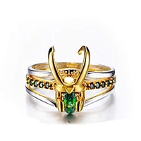 long rui cross-border loki helmet ring three-in-one european and american creative new jewelry ring earrings loki thor miniinthebox