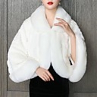 Long Sleeve Capes Orlon Wedding Bolero With Fur