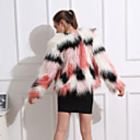 Long Sleeve Coats / Jackets Faux Fur Office / Career / Birthday Women