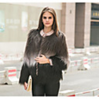 Long Sleeve Coats / Jackets Faux Fur Office / Career Women