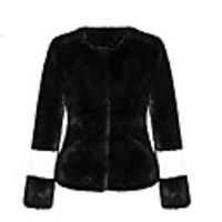 Long Sleeve Coats / Jackets Faux Fur Party / Evening Women