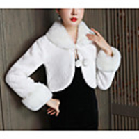 Long Sleeve Coats / Jackets Faux Fur Party / Evening Women