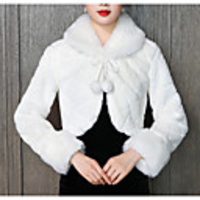 Long Sleeve Coats / Jackets Faux Fur Party / Evening Women