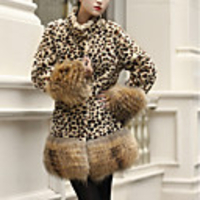 Long Sleeve Coats / Jackets Faux Fur Party / Evening Women