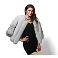 Long Sleeve Coats / Jackets Faux Fur Party / Evening Women