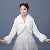 Long Sleeve Coats / Jackets Faux Fur Wedding / Party / Evening Women