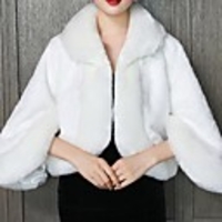 Long Sleeve Coats / Jackets Orlon Wedding Bolero With Fur