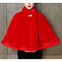 Long Sleeve Shawls Faux Fur Wedding Women