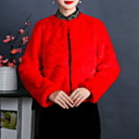 Long Sleeve Shawls Faux Fur Wedding Women