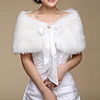 Long Sleeve Shawls Faux Fur Wedding Women