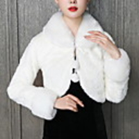 Long Sleeve Shawls Faux Fur Wedding Women