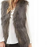 Long Sleeve Vests Faux Fur Party / Evening / Office / Career Bolero With Color Block