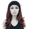 Long Straight Layered Headband attached Bleach Burgundy Full Synthetic Wig Hair Piece miniinthebox
