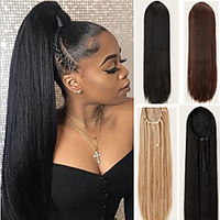 Long Straight Ponytail Hair piece Clip In Hair Extension Ponytail Wig Accessory for Women miniinthebox