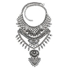 long tassel chunky boho coin statement necklace for women (style4)