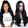 Long Wavy Black Synthetic Wigs Machine Made None Lace Wave Wig for Women Heat Resistant Replacement Hair Wigs 24 Inches C081 miniinthebox