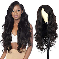 Long Wavy Black Wigs for Women 28 Inch Body Wave Wig Synthetic Side Part Wigs Natural Looking Heat Resistant Full Wig (28inches) miniinthebox